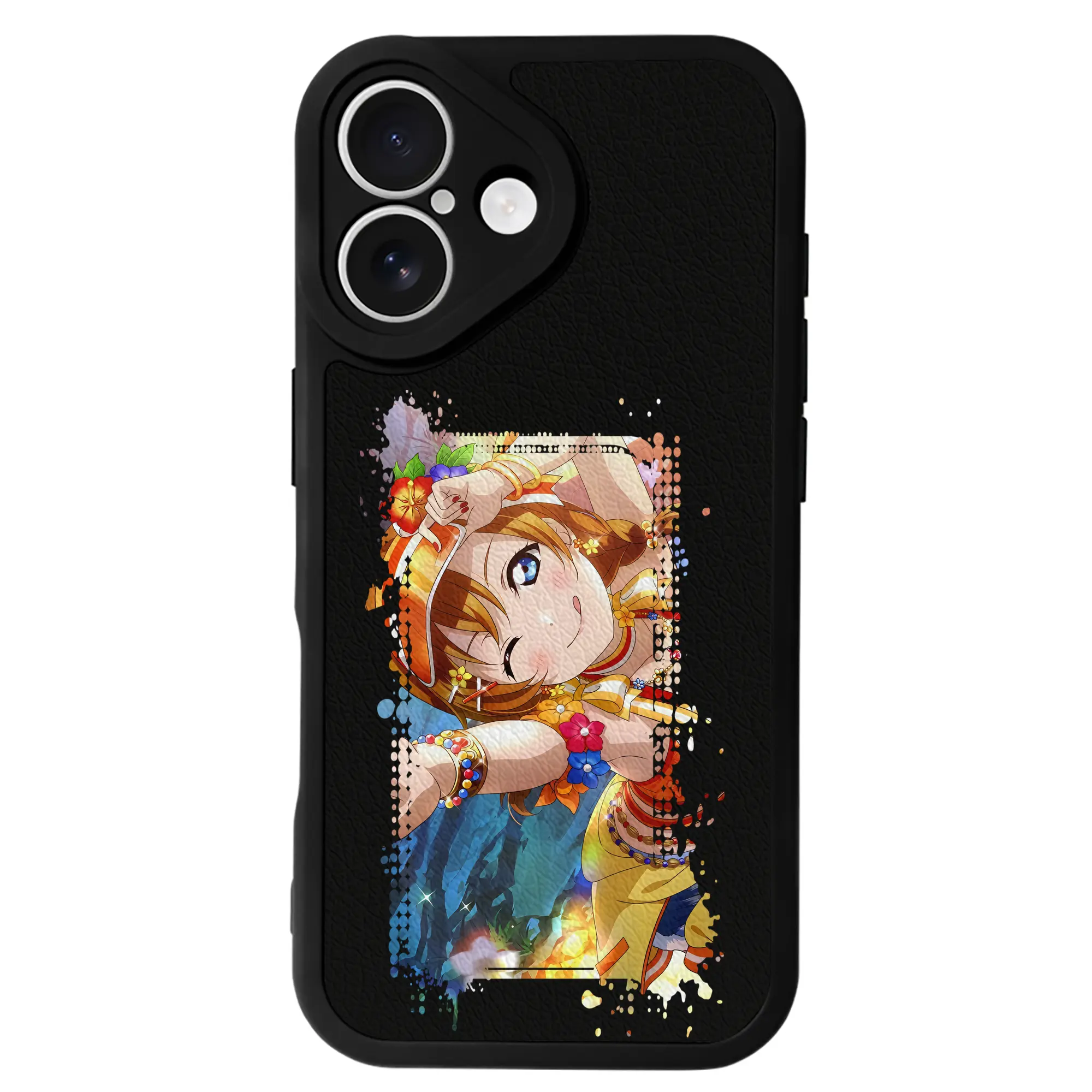 Love Live! グッズ,高坂穂乃果 - IPhone 16シリーズ対応 ・ シリコンスマホケース ・ レザー調 ・ 高精度フィット ・ 耐衝撃 ・ ワイヤレス充電対応 ・ 精密カット